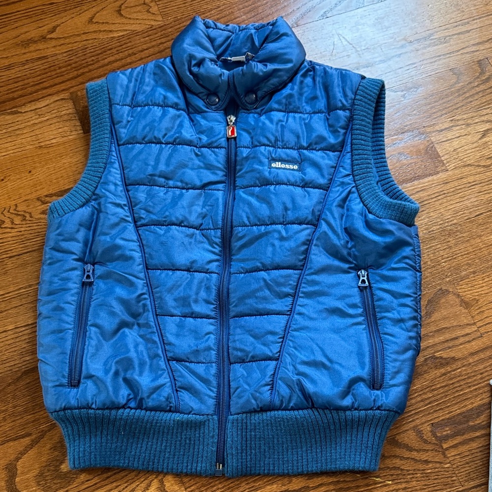 ellesse BLUE puffer ski vest - VINTAGE